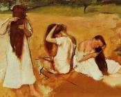 埃德加德加 - Three Women Combing Their Hair